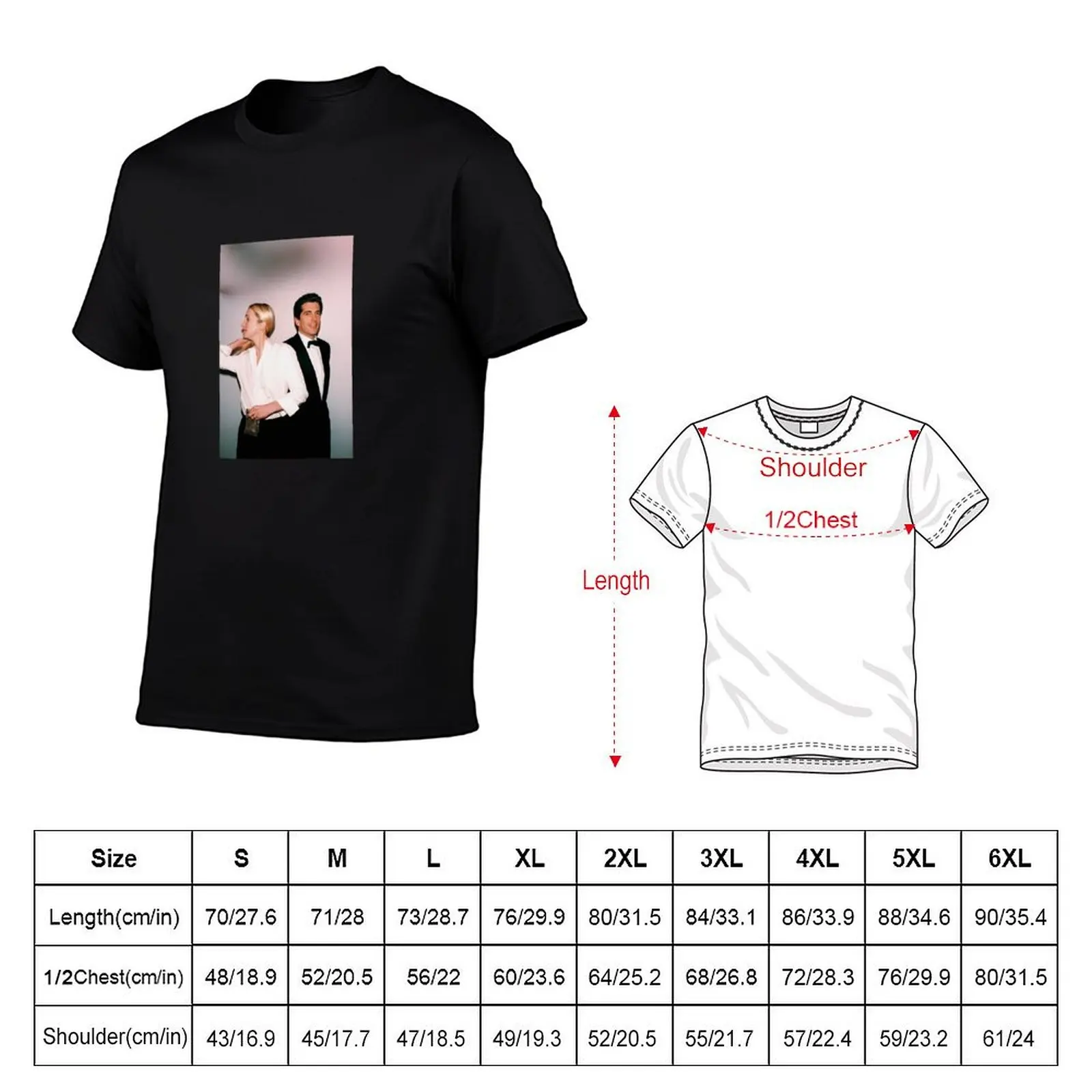 JFK jr and Carolyn Bessette T-Shirt t shirts for man cotton soft t shirt for man 100 percent cotton t shirt man designer T-Shirt