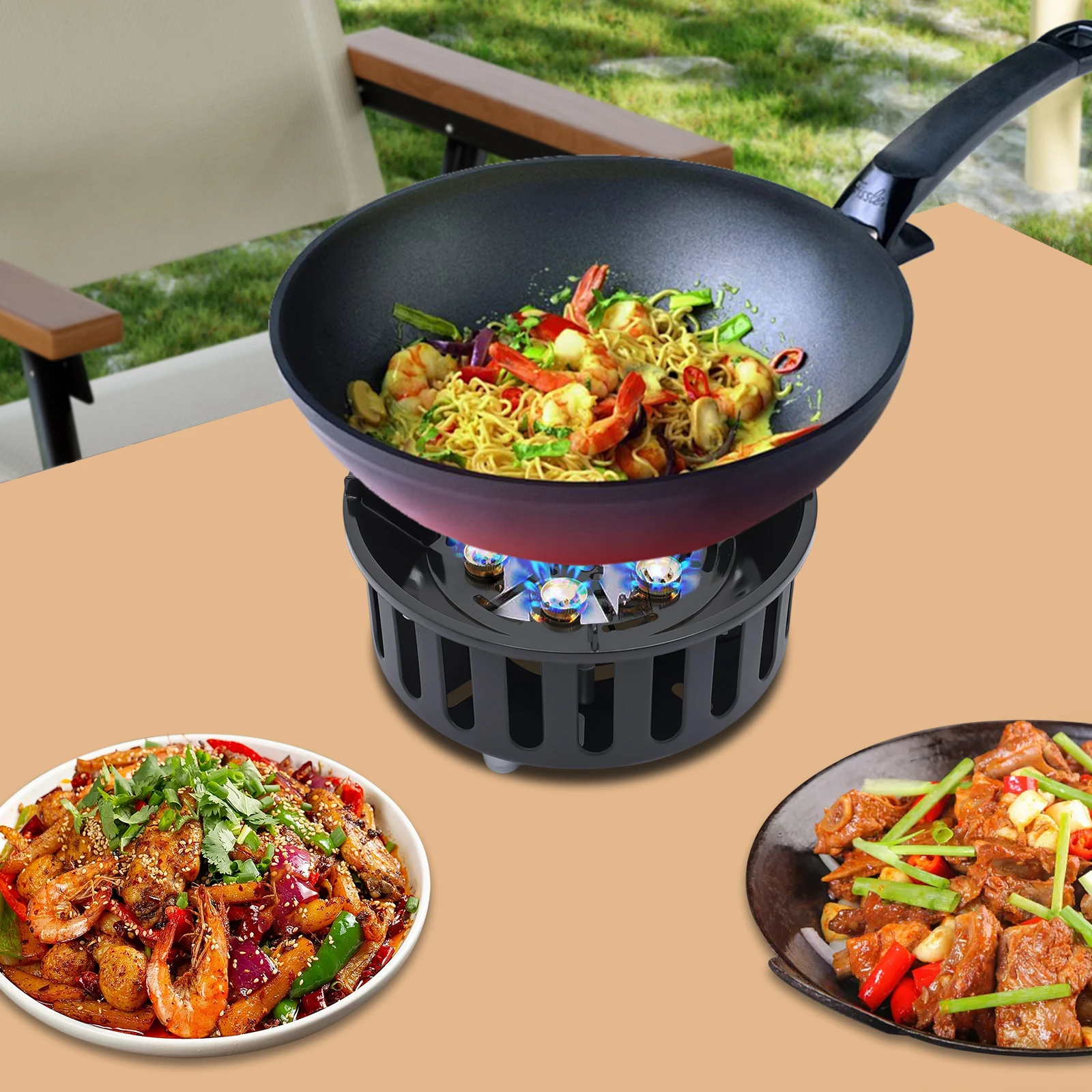 

Portable Camping Stove 72000BTU High-Power 7-Burner Windproof Multi-Fuel Stove, 3 Adapters for Gas Canisters,Lightweight 2.07Lbs