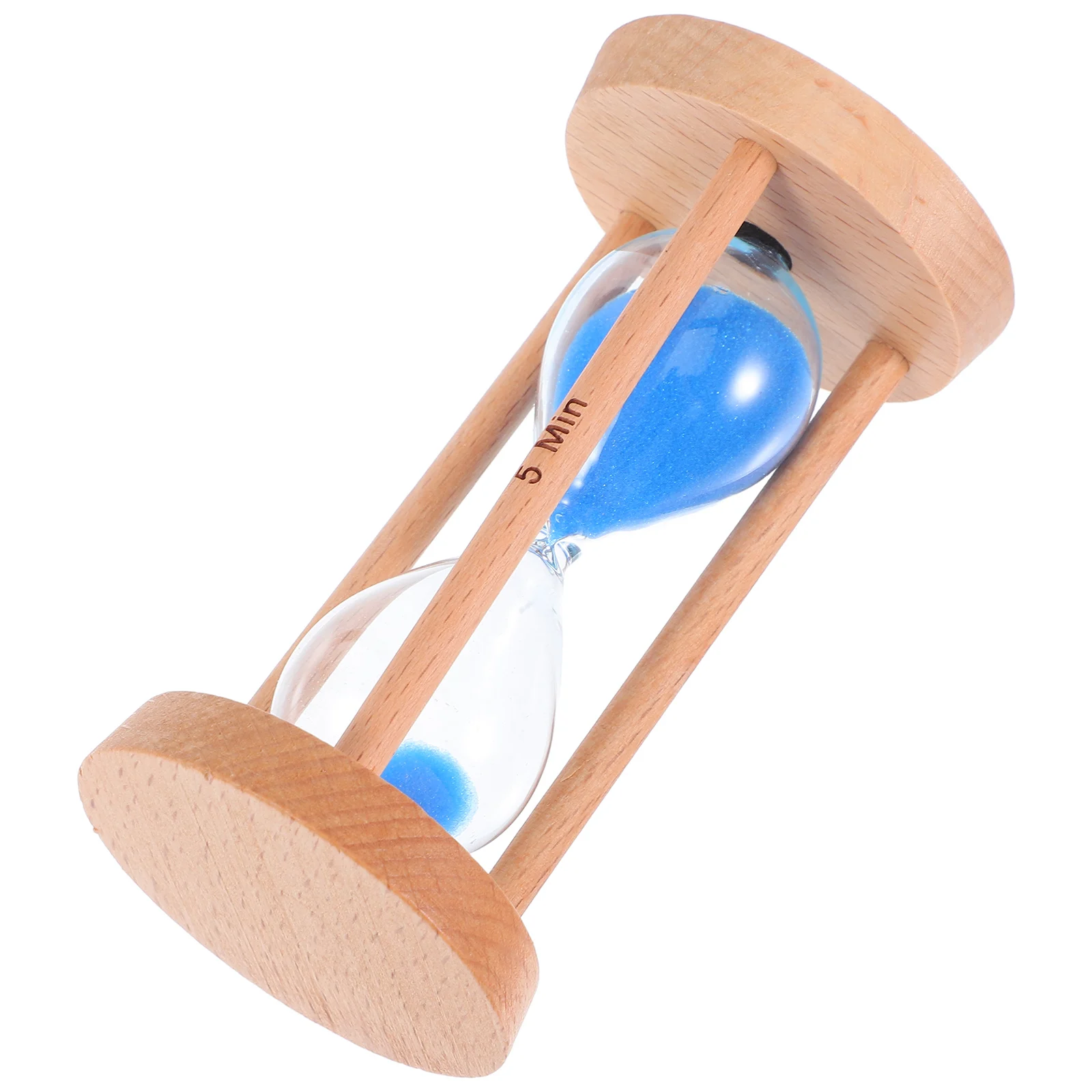 Hourglass Timer 5mins Sand Clock Wooden Frame Visual Countdown Kitchen Desk Child Teeth Brushing Hand Washing Shower