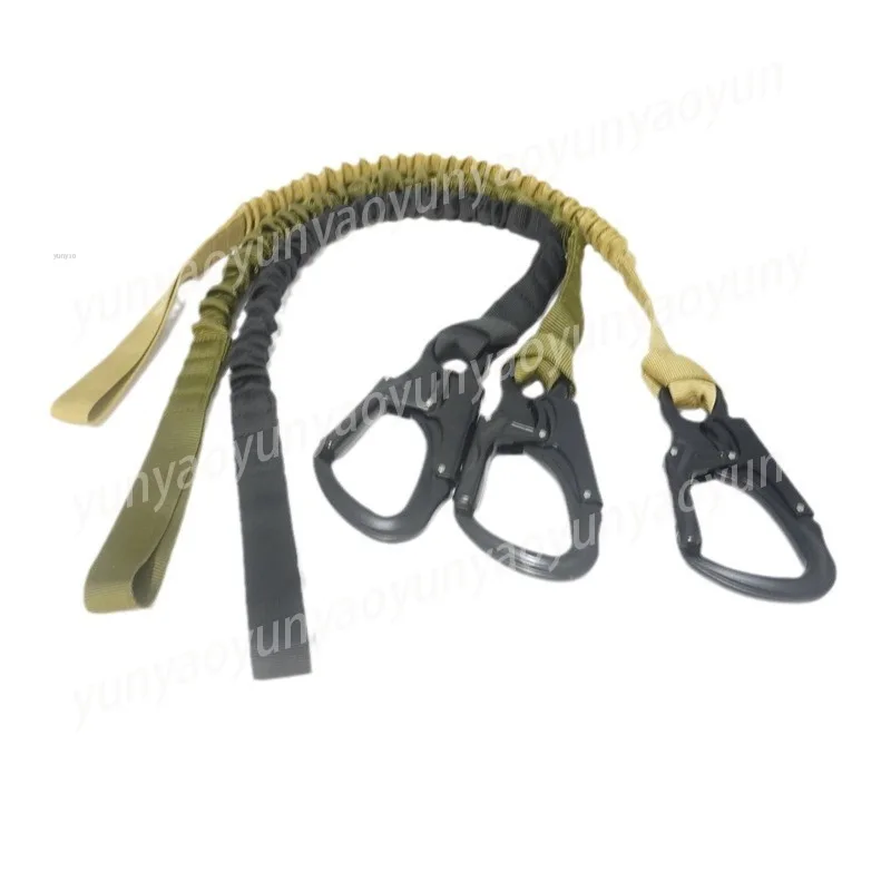 Elastic Mechanical Quick Hanging, Outdoor Tactical Quick Hanging Safety Rope, Frog-shaped Double-headed Quick Release Lock