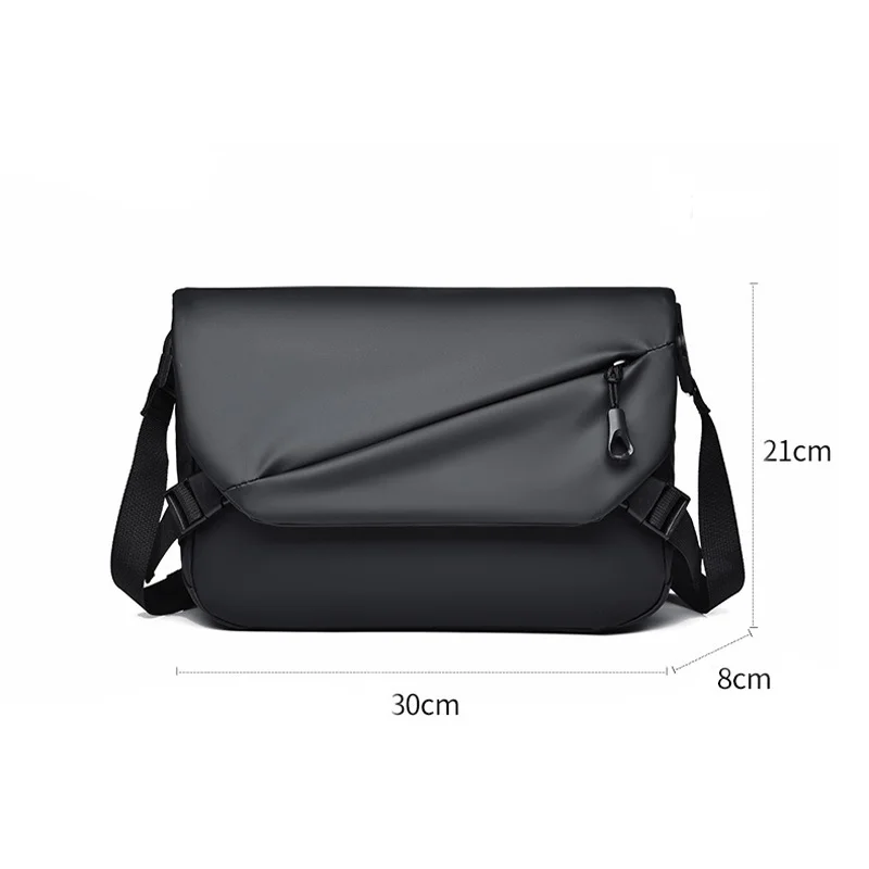 Bolsa casual de grande capacidade masculina, filme de couro com um ombro, tiracolo, bolsa mensageiro, esportes ao ar livre, moda