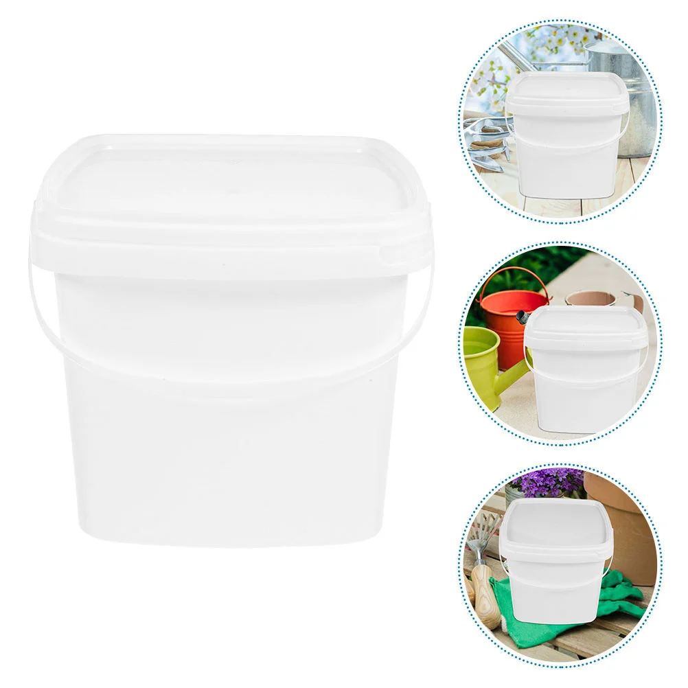 Buckets Plastic Barrel Water Multipurpose Fruit With Lid Portable White Small Empty
