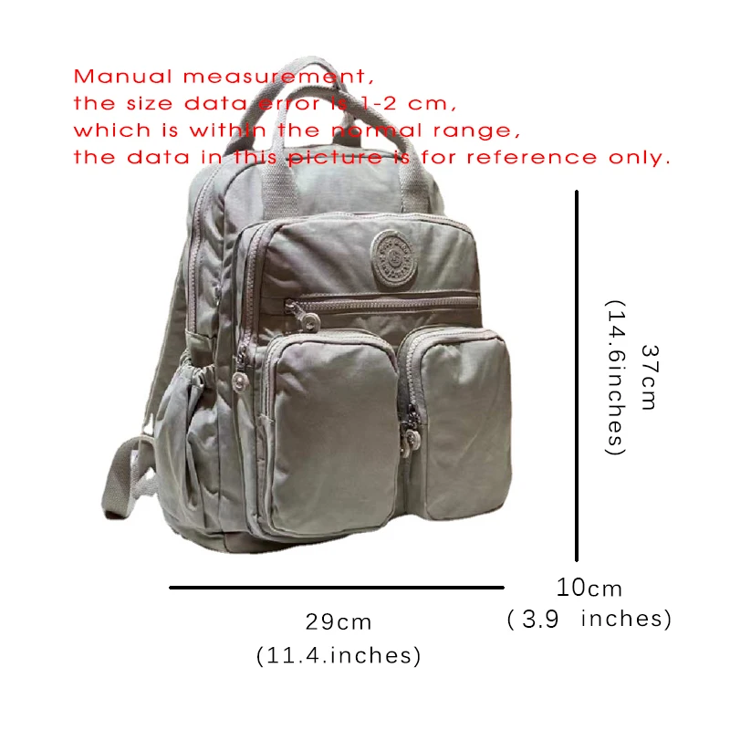 2023 Fashion Woman Backpack Waterproof Nylon Soft Handle Solid Multi-pocket Travel Zipper Feminina School Bags Laptop Backpack