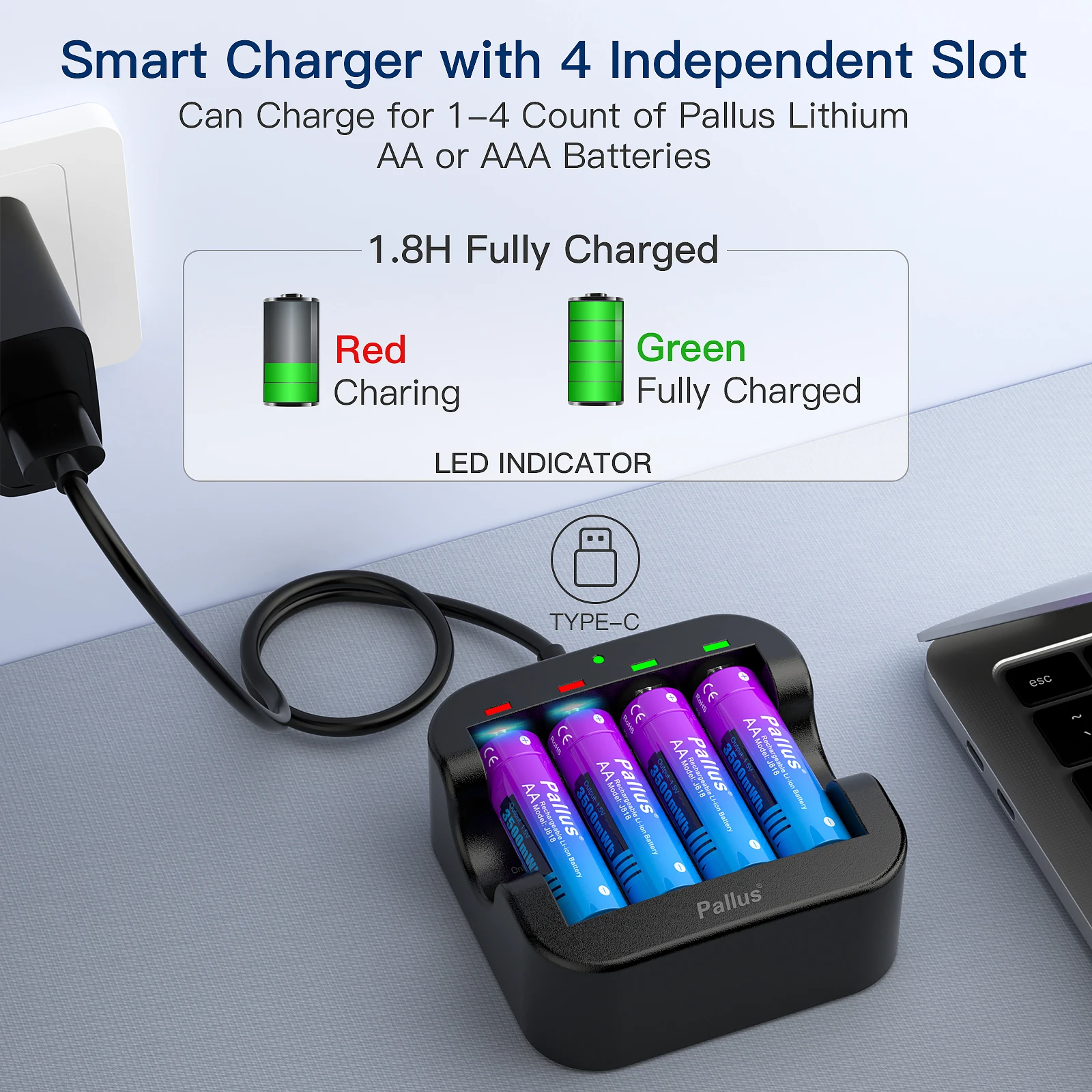 pallus Aa brand new 1.5V AA Rechargeable Battery 3500mWh Lithium 1.5v aa batteryFor Remote Control Mouse Small Fan Electric Toy