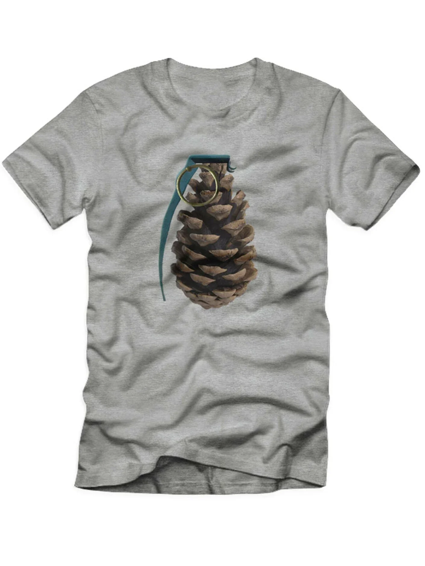 Funny Austria Bio Eco Fir Cones Hand Grenade T Shirt. High Quality Cotton, Loose, Large Sizes, Breathable Top, Casual T-shirt