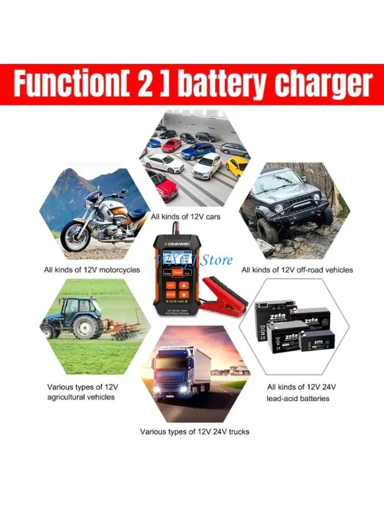 

37JE Car Battery Tester 12/24V 100-2000CCA Cranking Charging Circuts Tester Analyzers