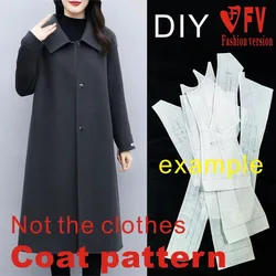 Pattern paper women's double-sided cashmere long coat sewing pattern 1:1 physical pattern BFY-382
