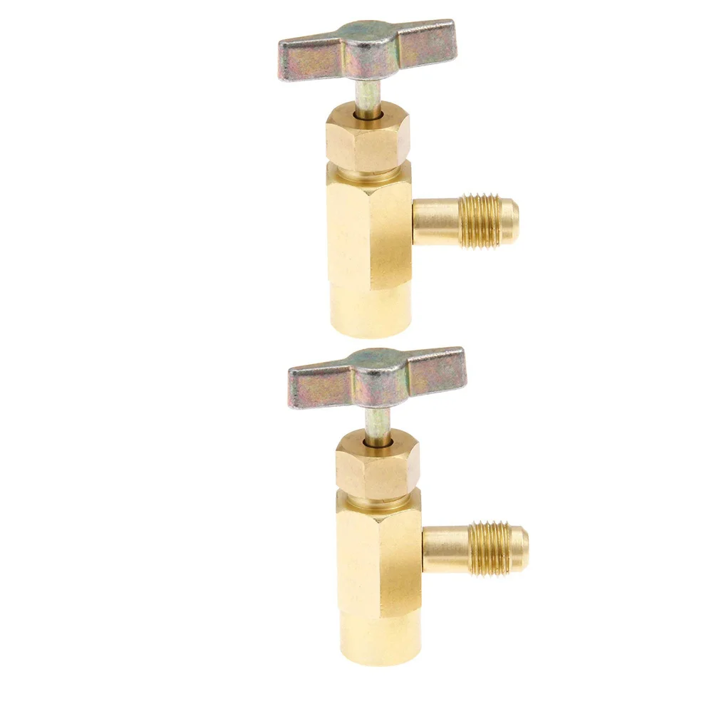 

2pcs Refrigerant Can Tap Valve 1/2 Threaded Self-Sealing Dispenser For Automotive Air Conditioning Charging Refill Tool Adapter