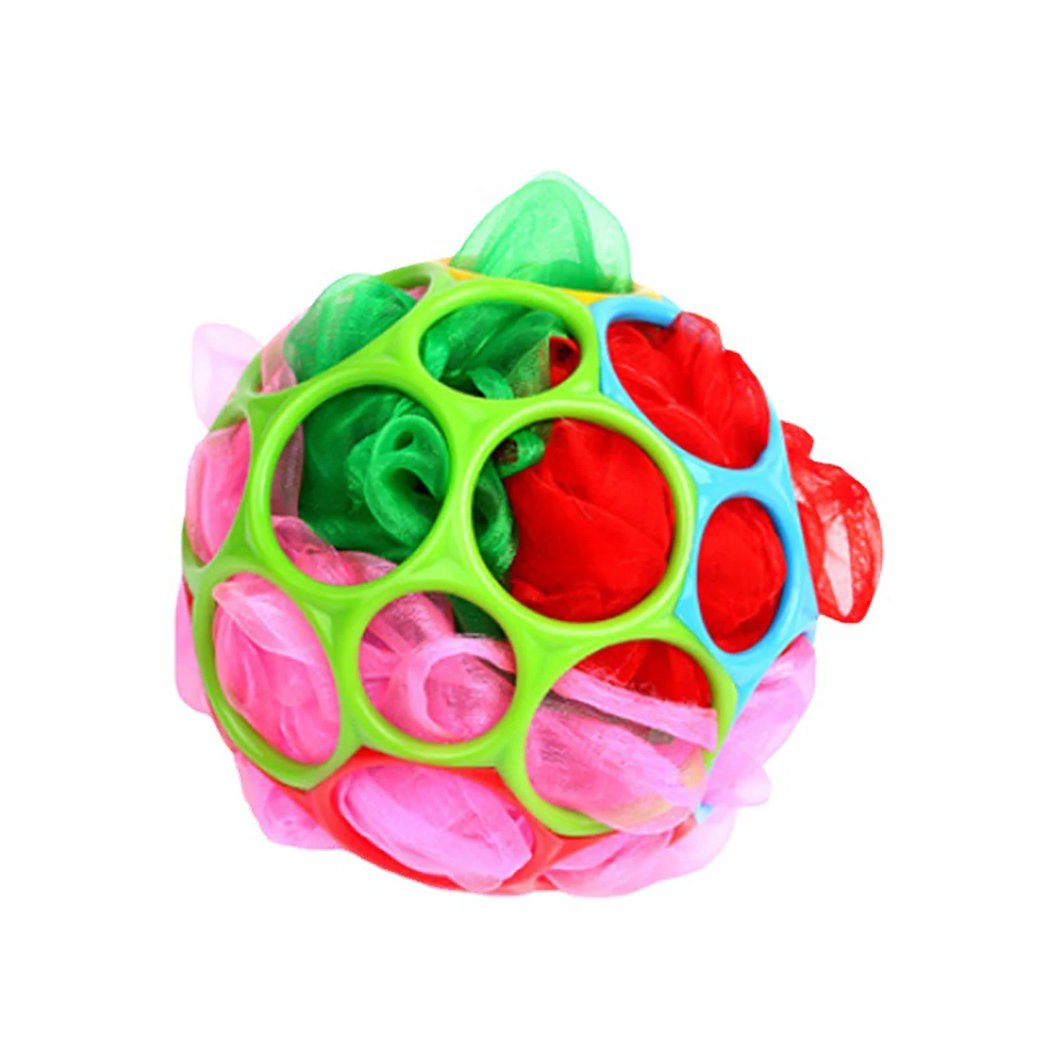 

Early childhood education children's hand grabbing ball hole ball toy sensory training scarf soft rubber ball scarf color random