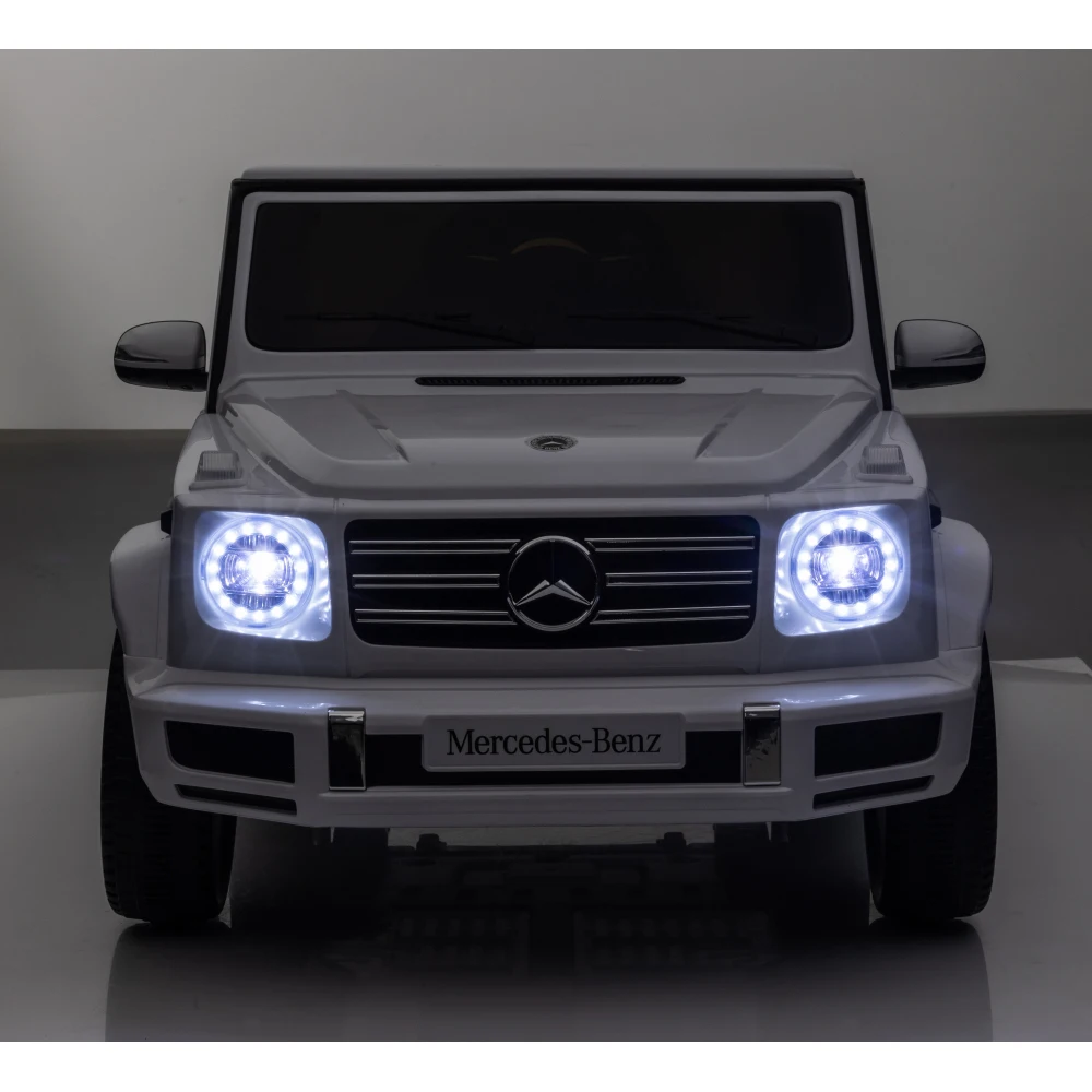 Licensed Mercedes-Benz G500 24V Kids Ride On Car with Remote Control 3 Speeds LED Lights Bluetooth MP3 Display Safety Belt