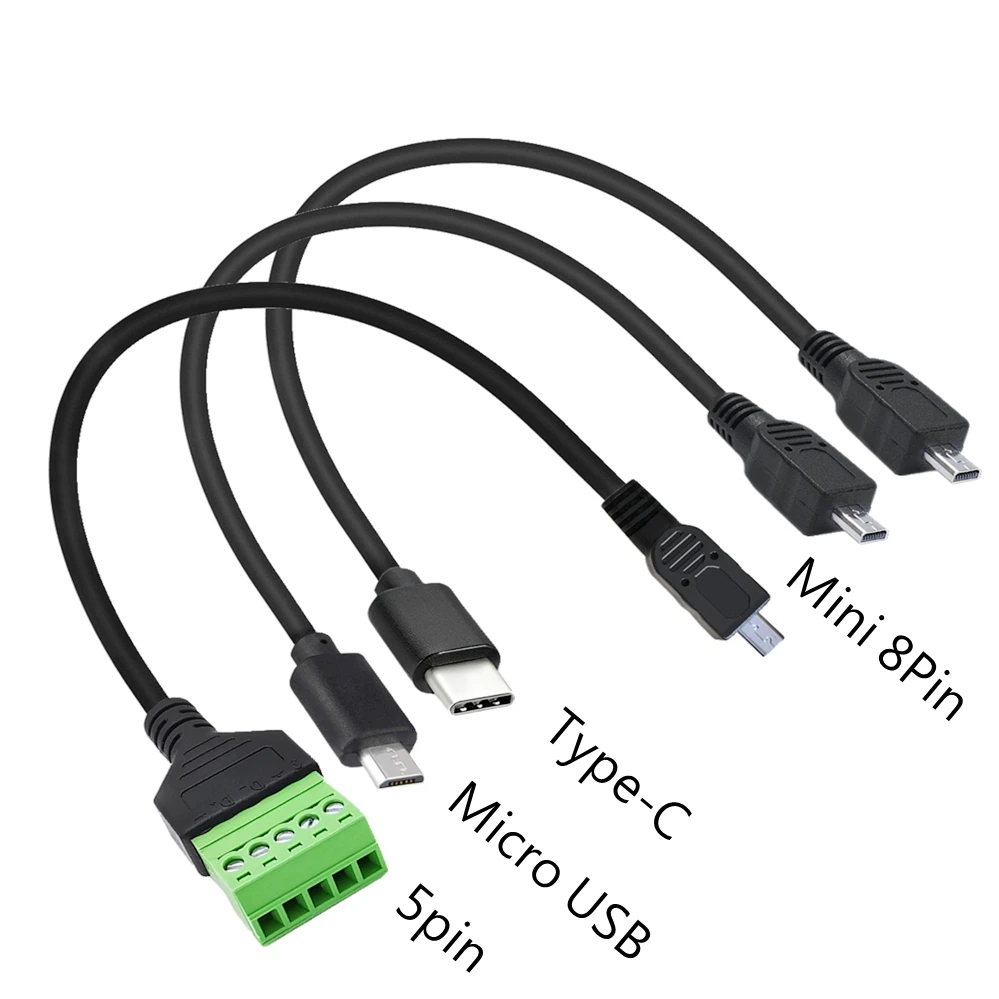 Tipo C Micro USB 5 pines macho a Mini 8 pines USB 2,0 convertidor de cámara Cable OTG para Nikon Panasonic USB-C a Mini USB 8 pines