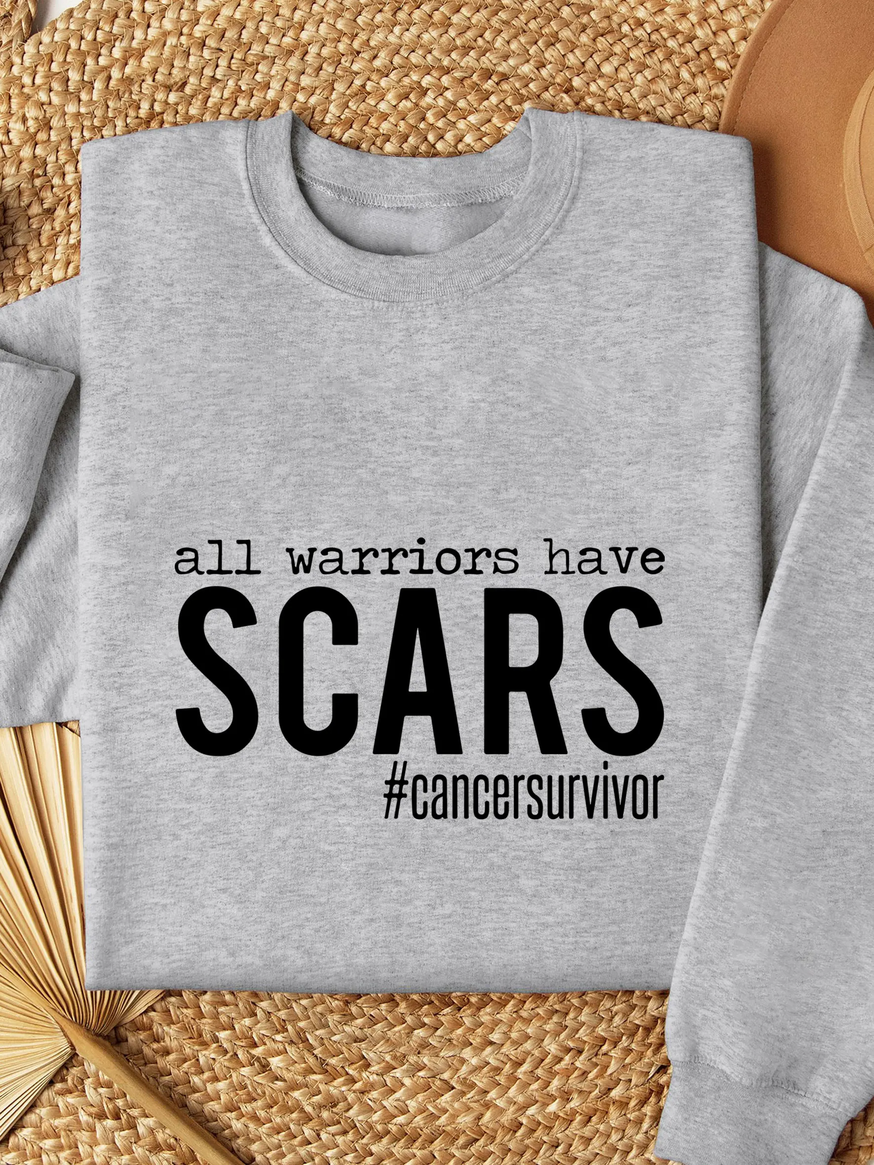 

All Warriors have Scars Sweatshirt Cancer Awareness Sweatshirt Cancer Survivor Thermal Lined Sweatshirt Cancer Warrior Shirt