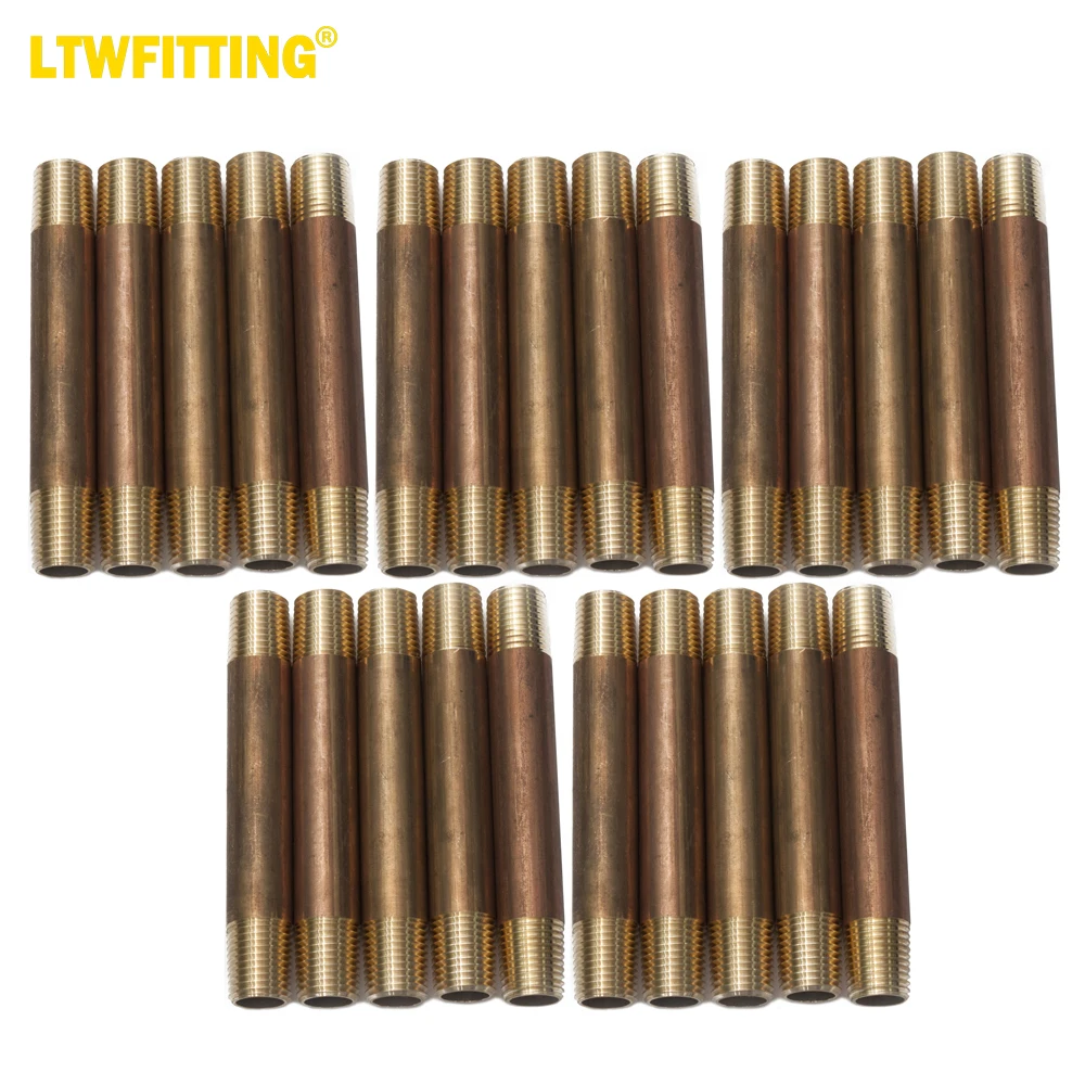 

LTWFITTING Brass Pipe 3-1/2" Long Nipple Fitting 1/4" Male NPT Air Water(Pack of 25)