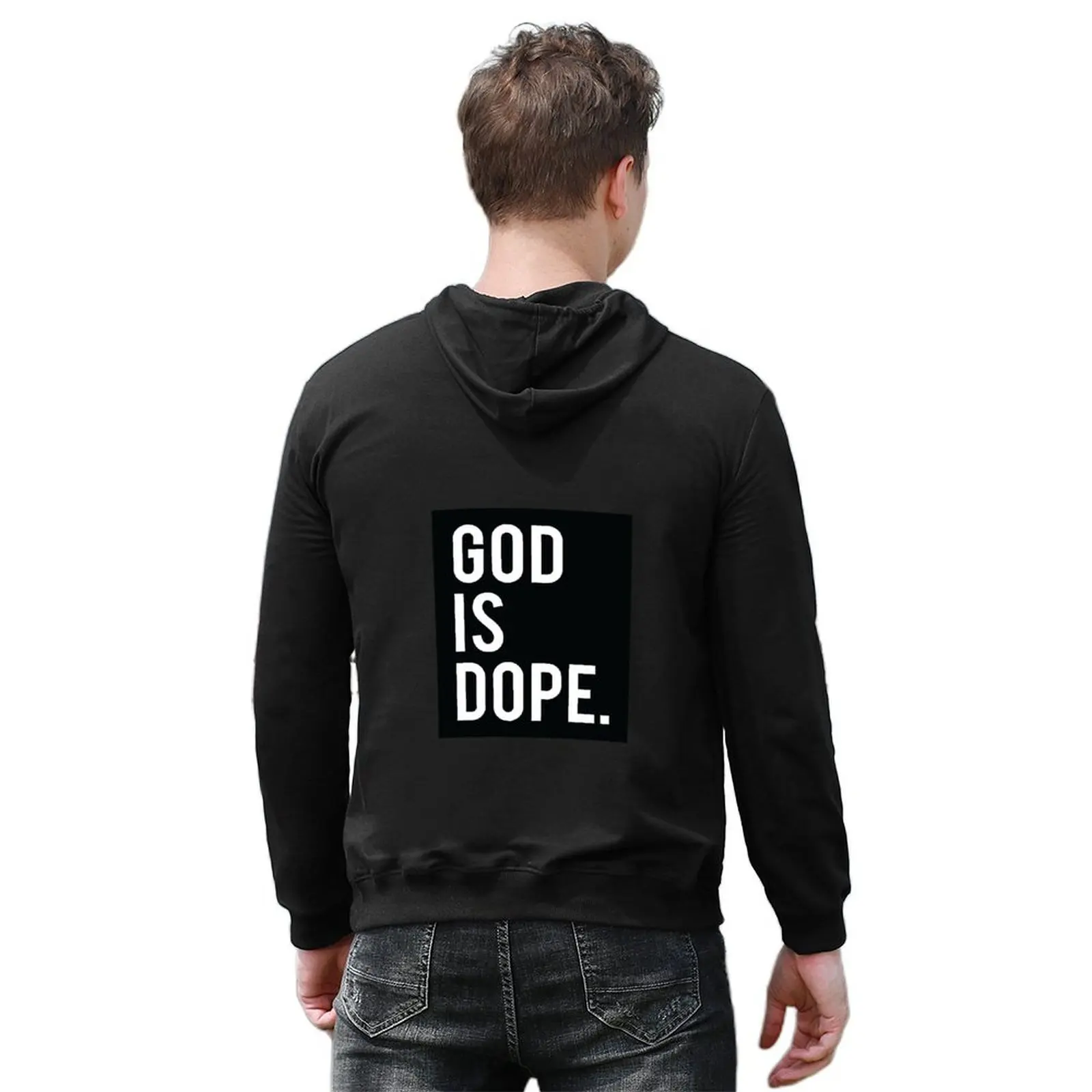 الله هو Dope هوديي أسود ملابس الخريف الكورية ملابس الرجال ملابس رجالية الخريف منتجات جديدة هوديي الرسم