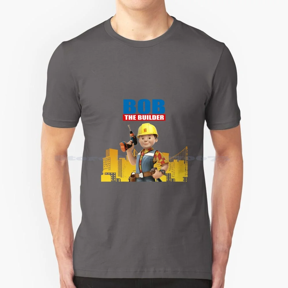 Bob The Builder I Can Fix It T Shirt 100% Cotton Tee Construction Tv Show Digger Scoop Lofty Muck Roley Dizzy Wendy Can Fix It