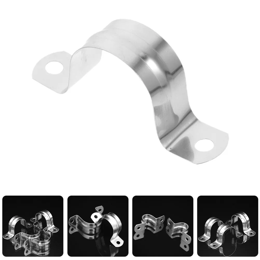 10Pcs U-Shape Conduit Clamp 35Mm Stainless Steel Pipe Holder Bracket for Plumbing Agriculture Construction Water Pipe Support