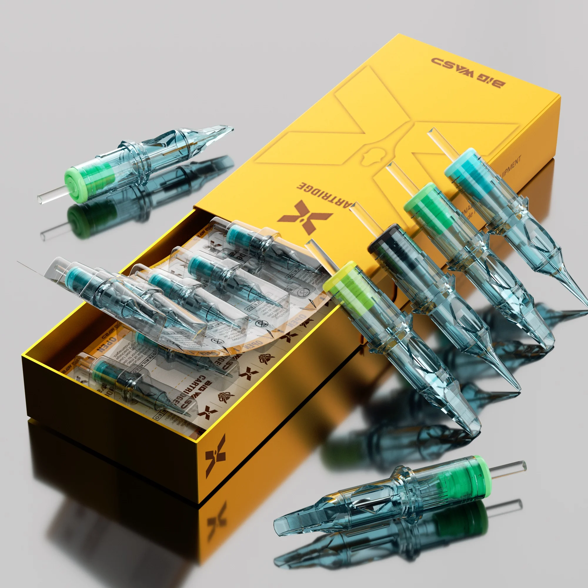 

Иглы для татуировок BIGWASP Blue, 20 шт./упаковка, одноразовые стерильные картриджные иглы для тату-машинок, принадлежности для тату-арта