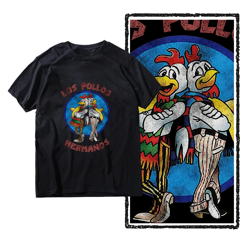 Summer Short Sleeved Men's High Quality T-shirt 100% Cotton Breaking Bad LOS POLLOS Print Casual Funny T-shirt Male Tees Tops
