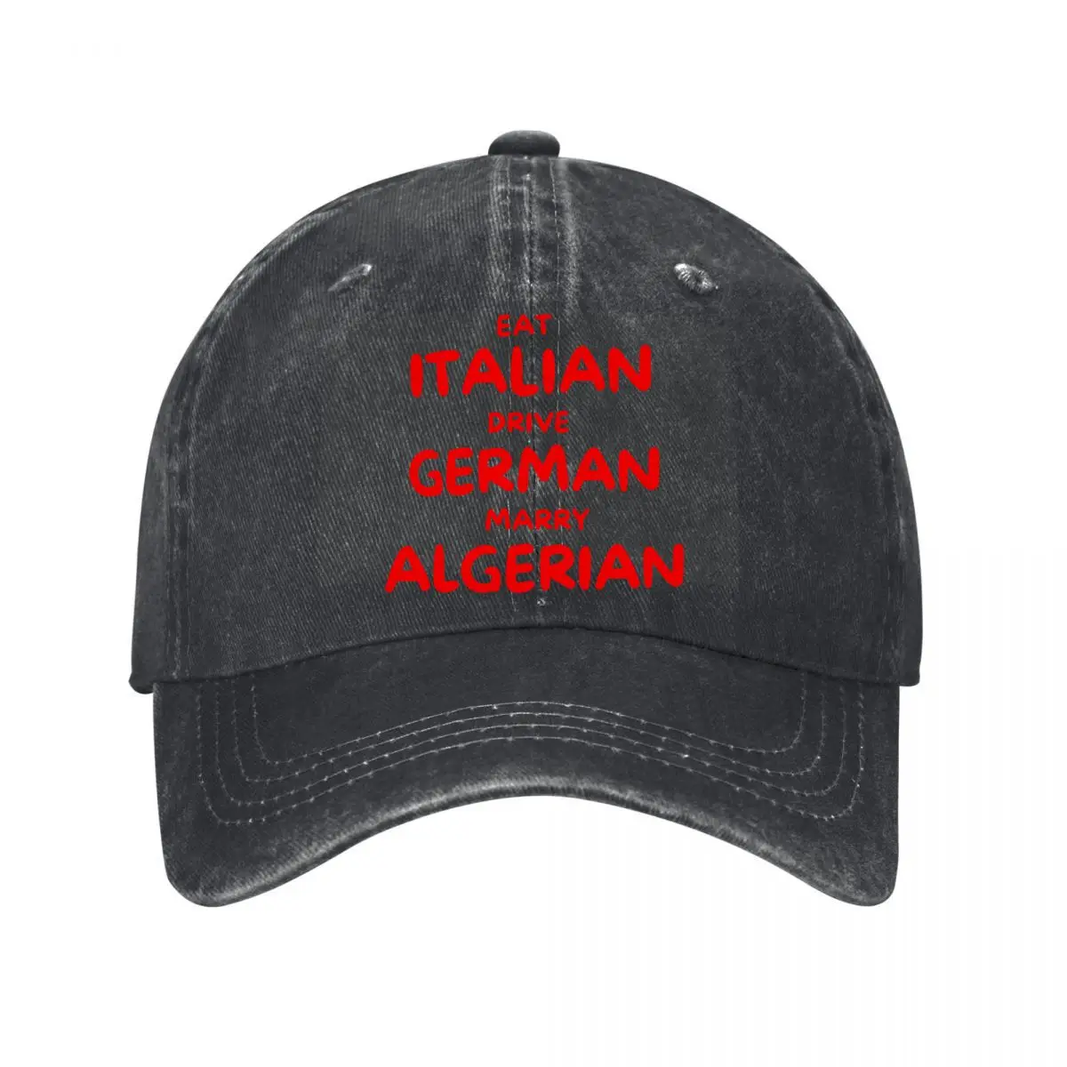 Gorra de béisbol de algodón lavado vintage, estilo italiano, aleman, algerino, para comer, conducir, casarse, sombreros de sol