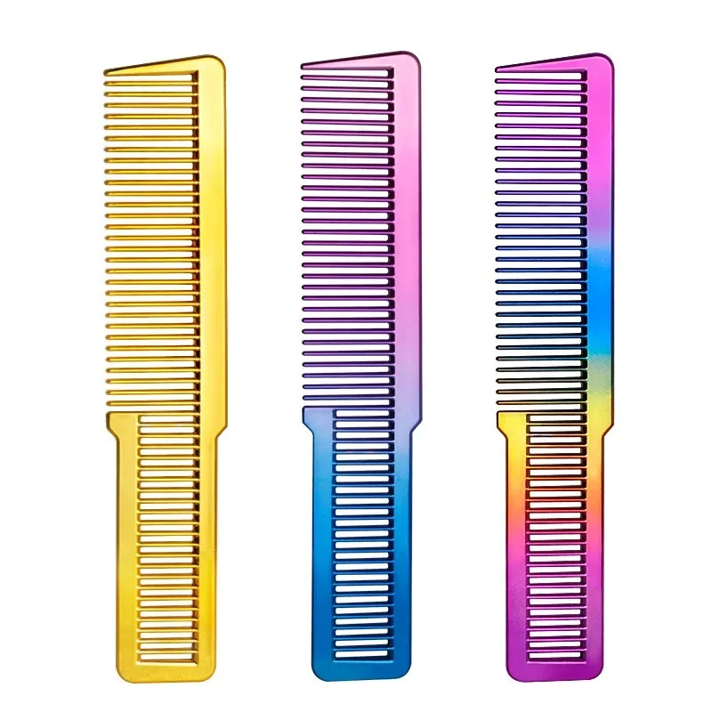 Professional Electroplated Clipper Comb 3 Colors Barber Comb Stylist Styling Tool Accessories Salon Anti-static Hair Cut Comb