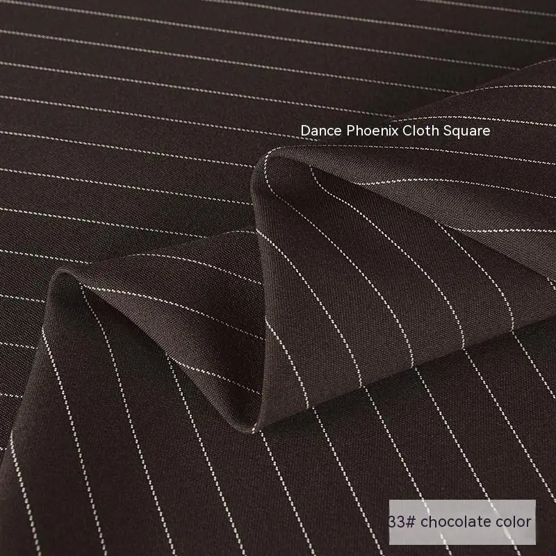 Fine Striped Fabric Coffee Spring Summer Wear-resistant Suit Dress Clothing Cloth Apparel Sewing Fabric by Meters Material