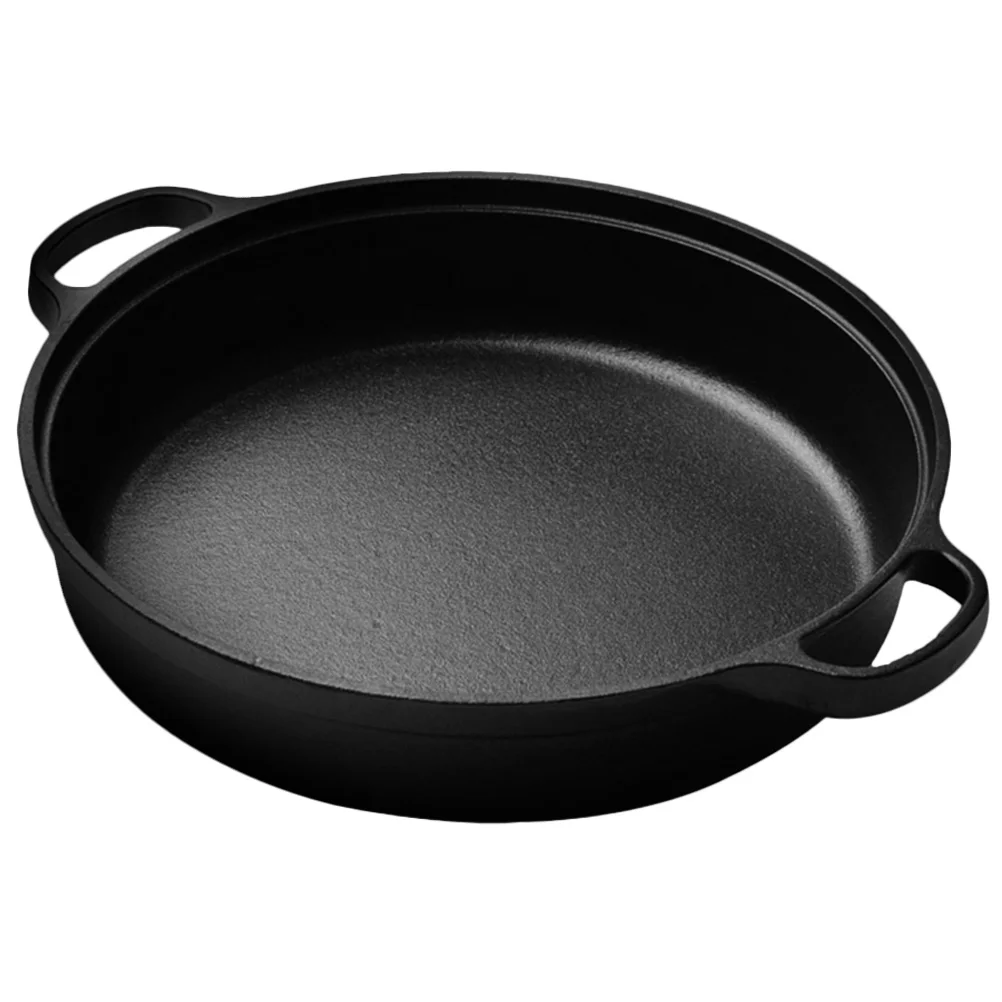 

Cast Iron Flat Bottom Pot Stew Pot Mongolian Pot No Coating Non-stick Cooking Pot Household Ramen Bacon Steak Cooking Skillet