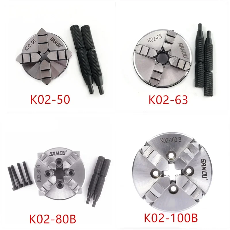 CNC Mini Lathe Manual Chuck K01 K02 63 Self-Centering 3 Jaw 4 Jaw