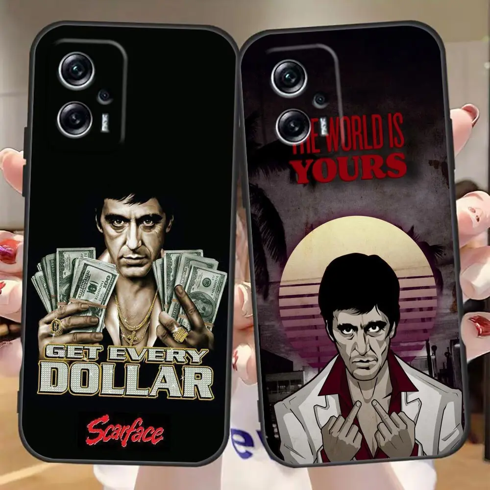 Film Scarface 1983 Al Pacino Phone Case For Xiaomi Redmi Note 12 Turbo 12S 11 11T 11S 10 10S 9 9S 9T 8 8T Pro Plus Black Cover