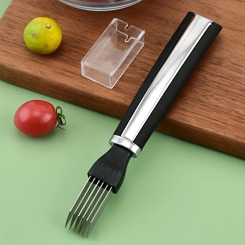 Chopping onion tool, green onion and parsley multi-functional slicer, stainless steel slicer, scraper, kitchen labor-saving tool