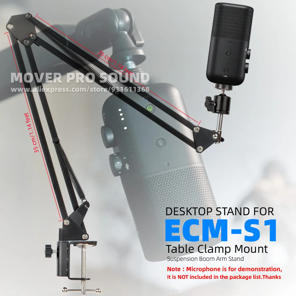 Desktop Support Boom Arm Mic Rack For Sony ECM S1 ECM-S1 S1 Microphone Stand Table Desk Bracket Hang Tabletop Mount Rod Holder