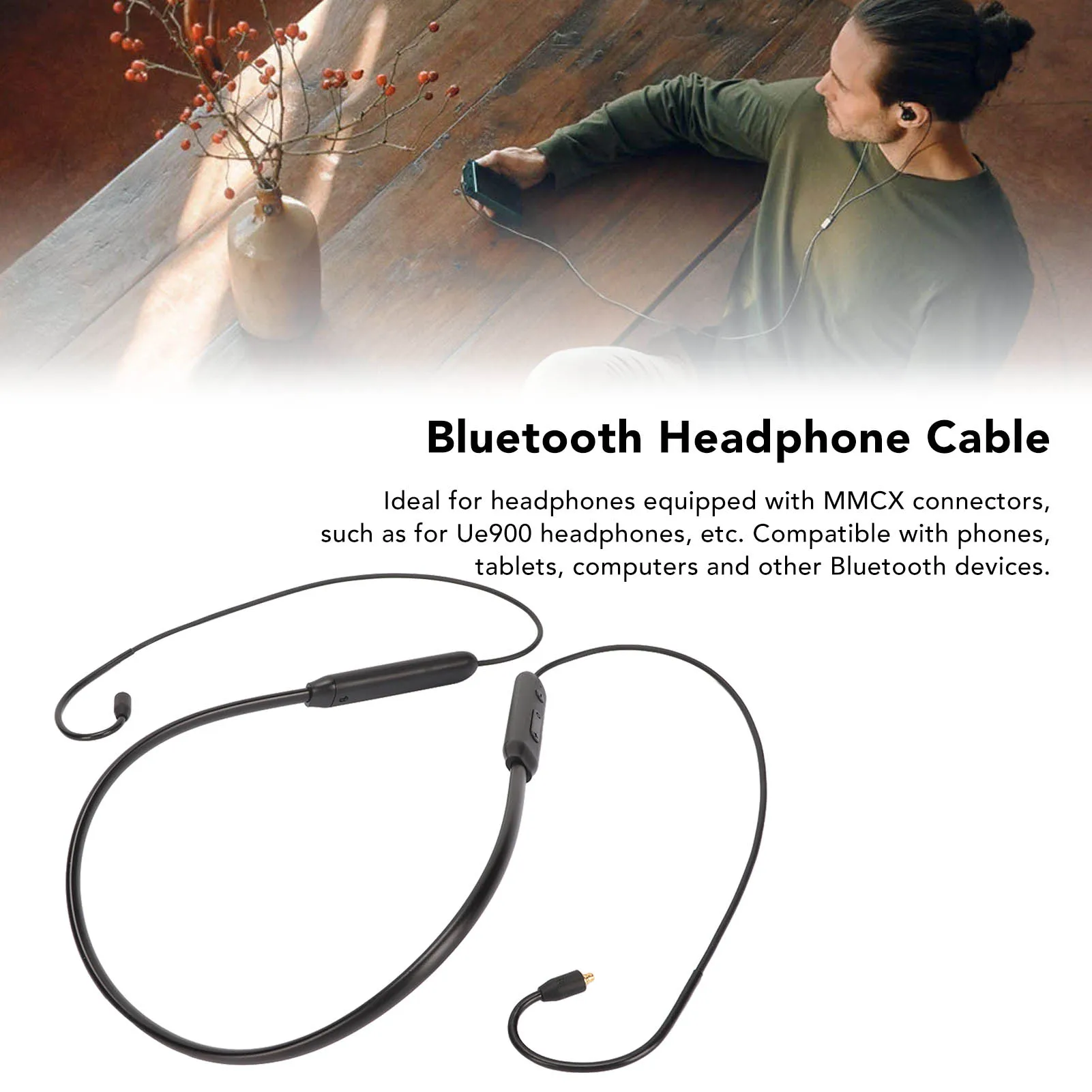 Bluetooth Wireless MMCX Adapter Cable Efficient MMCX Bluetooth Adapter Cable Low Latency for W20 for ES10 for Se315 for IE600