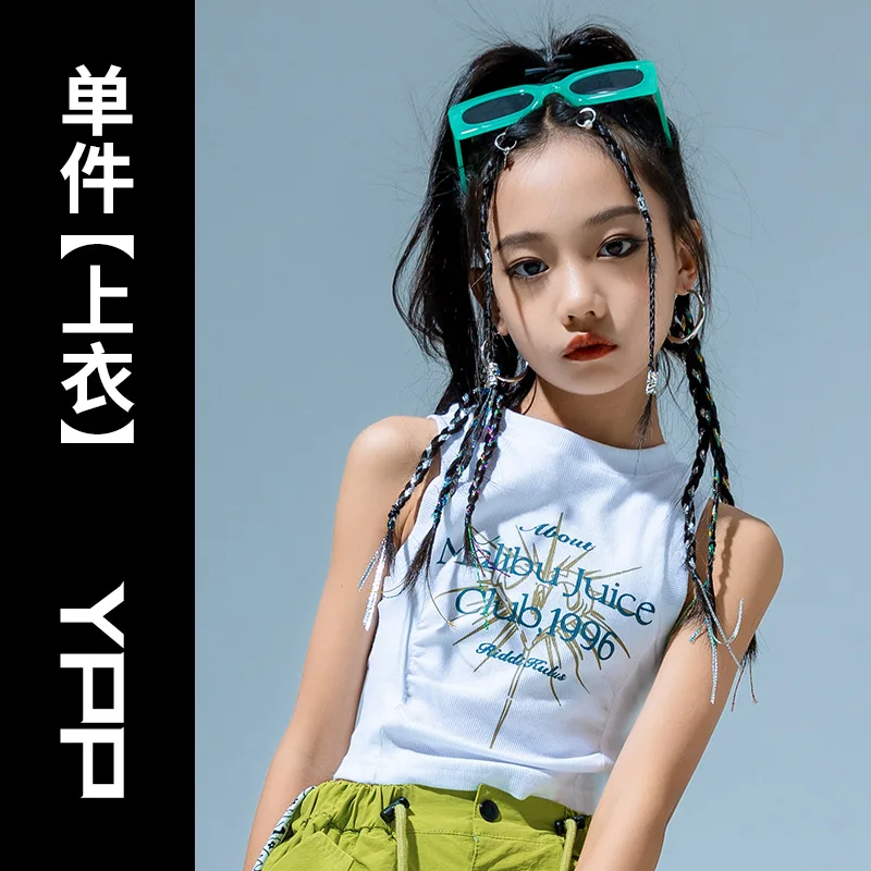 Fashion Cotton Graffiti Top Pants Children Ballroom Hip Hop Costumes Street DanceWear Dancewear for Girls Outfit Dancing Clothes