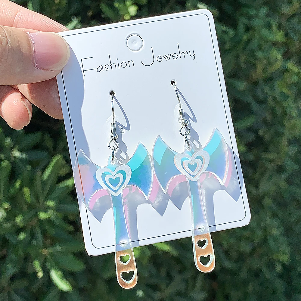 WELBACK Unique Handmade Creative Funny Acrylic Chic Hatchet Goldfish Film Umbrella Drop Dangle Earrings For Women Jewelry Gifts