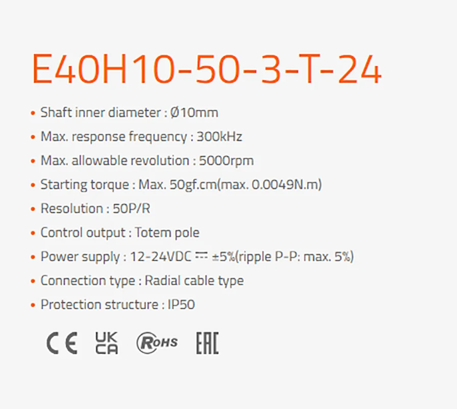 AUTONICS E40H10 Rotary Encoder 5 50 500 5000 512 60 600 6000 75 800 8000(P/R)3-T-24/3-N-24/3-V-24/6-L-5/3-T-5/3-V-5/ 3-N-5/4-L-5