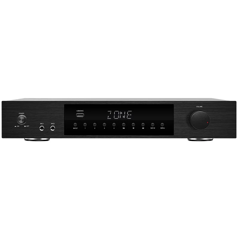 PA-4400 400W 8CH Aluminium Professional 4-Zone DSP Digital Amplifier BT USB DAC Optical/Coaxial Inputs Subwoofer