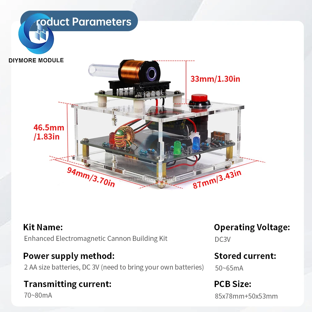 DC3V Hoogspanning Elektromagnetisch Kanon DIY Kit Coil Boosting Module Laspraktijk Elektronische Wetenschapsexperiment Onderdelen