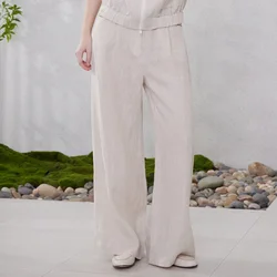 K2139X luxurious Womens clothing Ladies High end Linen pants summer loose long Trousers bc clothes