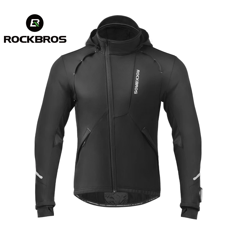 ROCKBROS Bicycle Jacket Winter Cycling Clothing Thermal Fleece Long Sleeve Cycling Bike Clothing Warmer Windproof Sportswear