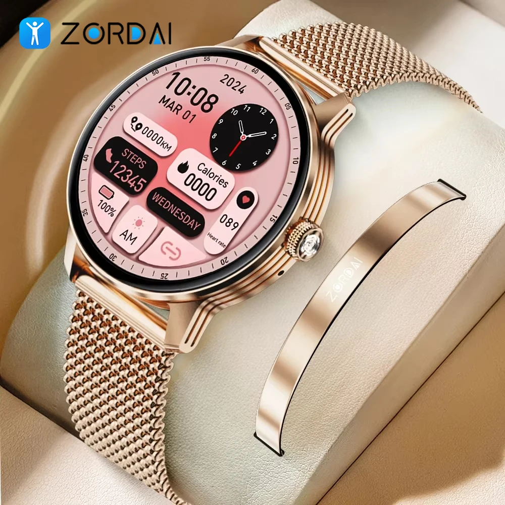 Zordai Fashion Amoled BT Call Smart Watch 9 Women Physiologic Function Sport Bracelet Waterproof Custom Dial OD9 Smartwatch Lady