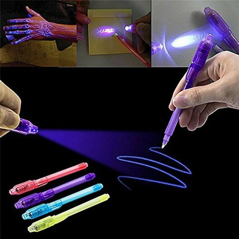 Leuchtendes Licht unsichtbare Tinte Stift Text marker Stift Zeichnung Geheimnis lernen magischen Stift für Kinder Party begünstigt Ideen Geschenke Neuheit Spielzeug – Detail 2