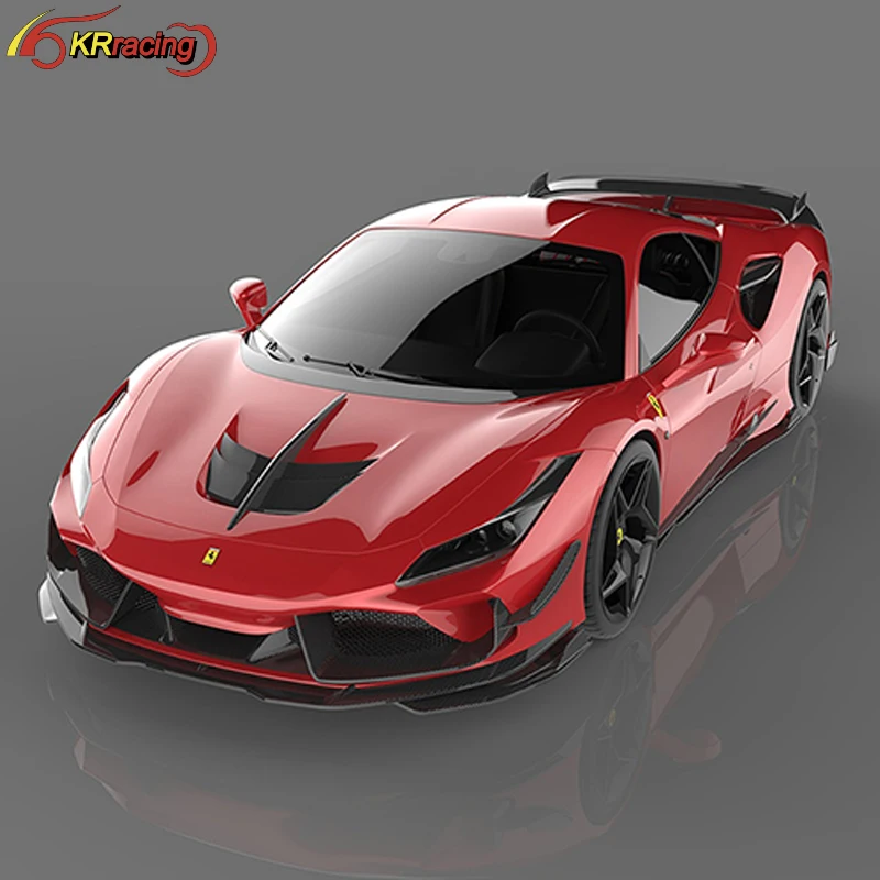 مناسبة لقطع غيار طقم ألياف الكربون الجافة للسيارة ذات الشفة الأمامية السفلية لسيارة فيراري F8 2019-2021 #5