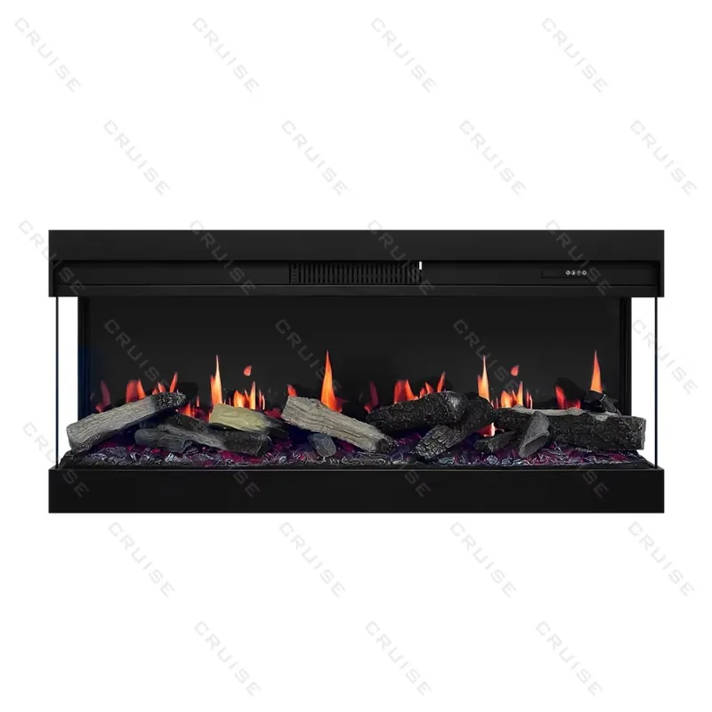 CRUISE Modern 640mm LCD Virtual Linear 3D Fireplace Electronic Heating Synchronization Burning Wood Hotel Electric