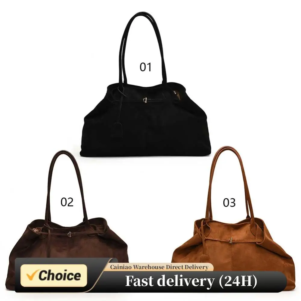 

Женская замшевая сумка-тоут, однотонная сумка на плечо, большая вместительная сумка, сумка-портфель для работы, путешествий, покупок