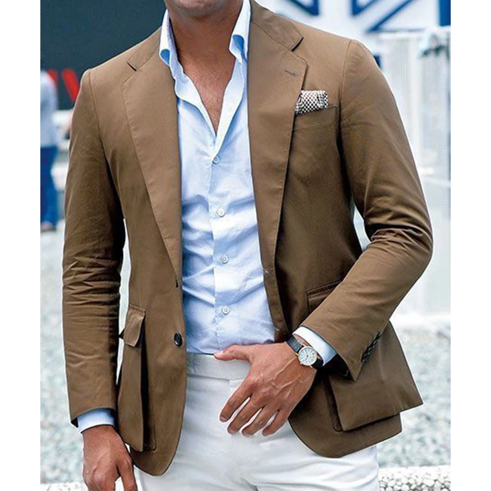

Men's Suit Jacket Single Breasted Big Pockets Slim Fit Comfortable Elegant Blazer Casual Business Formal Coat Mens Office Wear