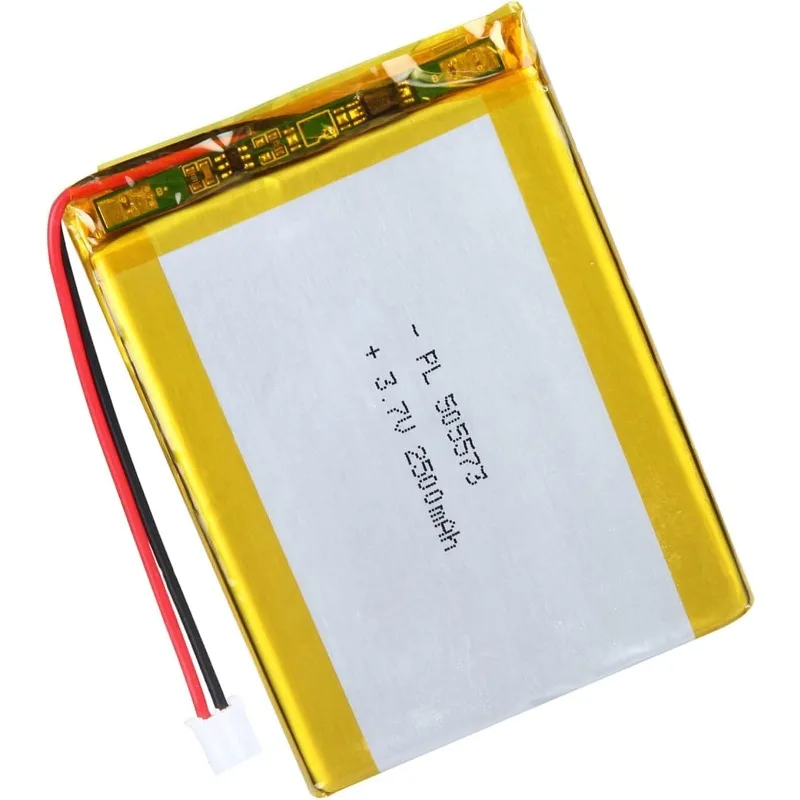 2500mAh 505573 Rechargeable Lithium Polymer Battery 505573 3.7V Lipo Battery with PH2.0 Connector for Electronic Device CE/UL/KC