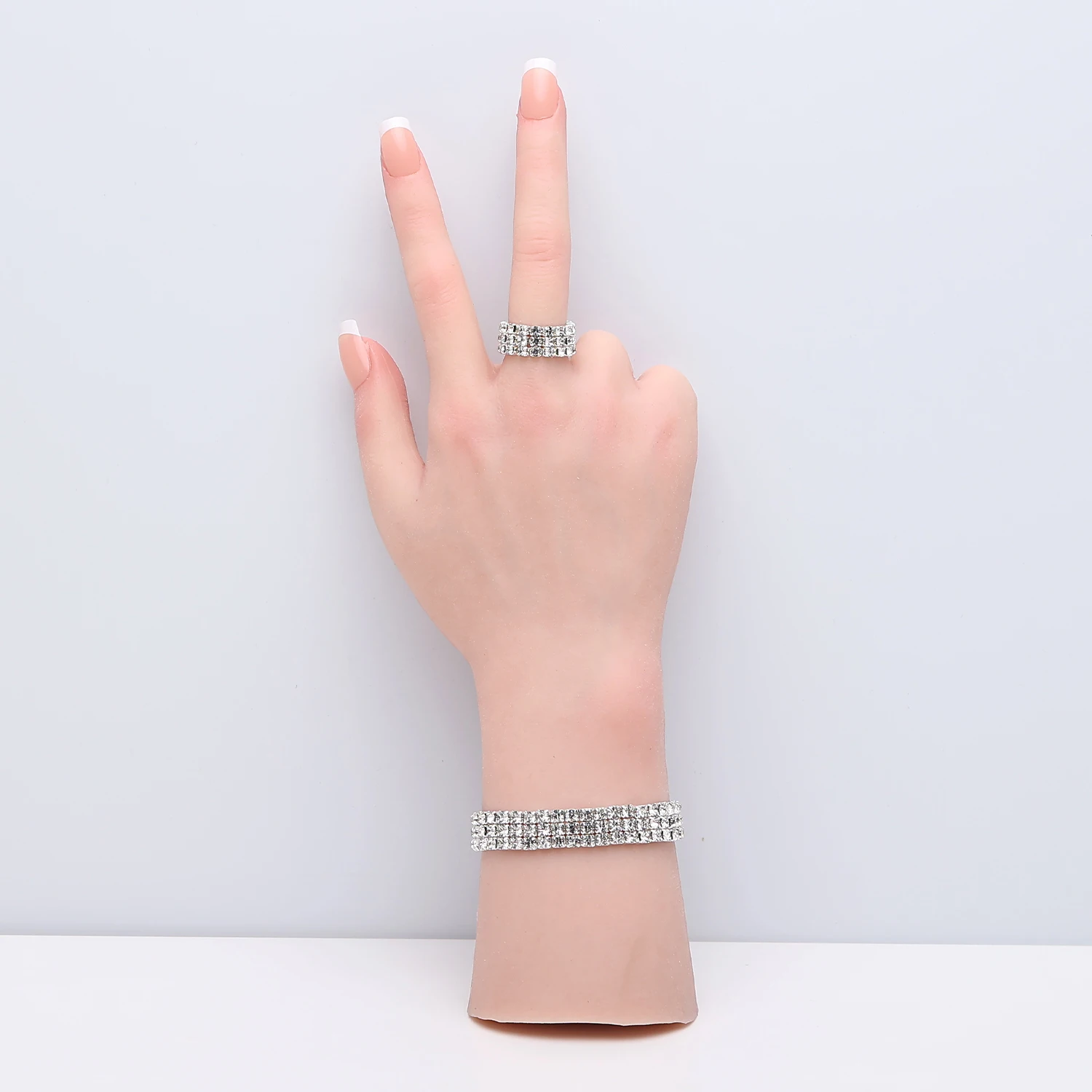 

Реалистичная гибкая модель женской руки из жидкого силикона для демонстрации маникюра, ювелирных изделий, практики рисования, хны, салонного искусства HG