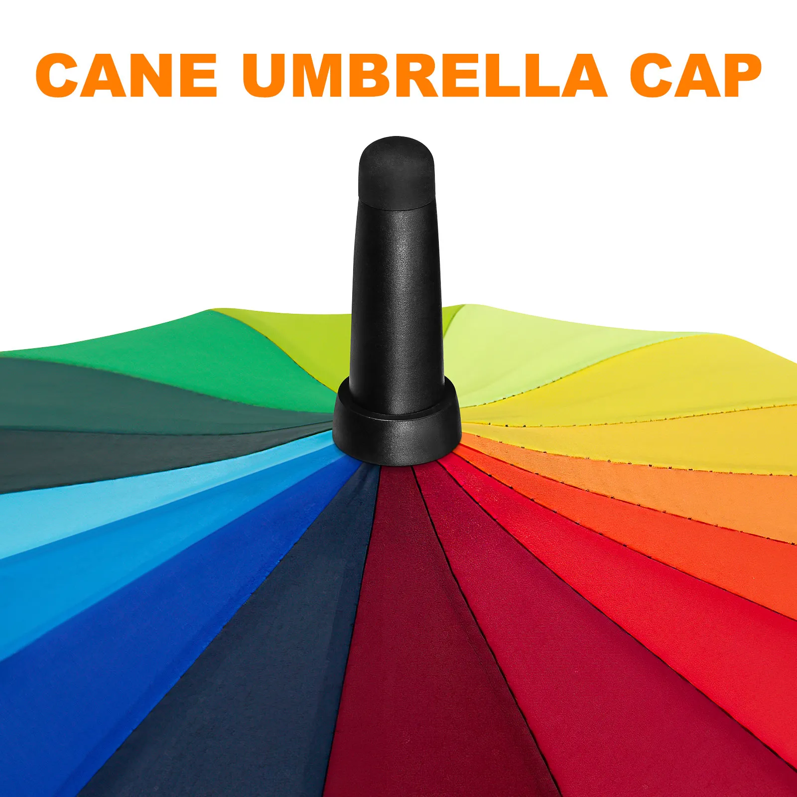 2Pcs Umbrella Tip Cover Replacement Premium Rubber Long Umbrella Tops Protector Heat Resistant Abrasion Resistant for Sun Rain