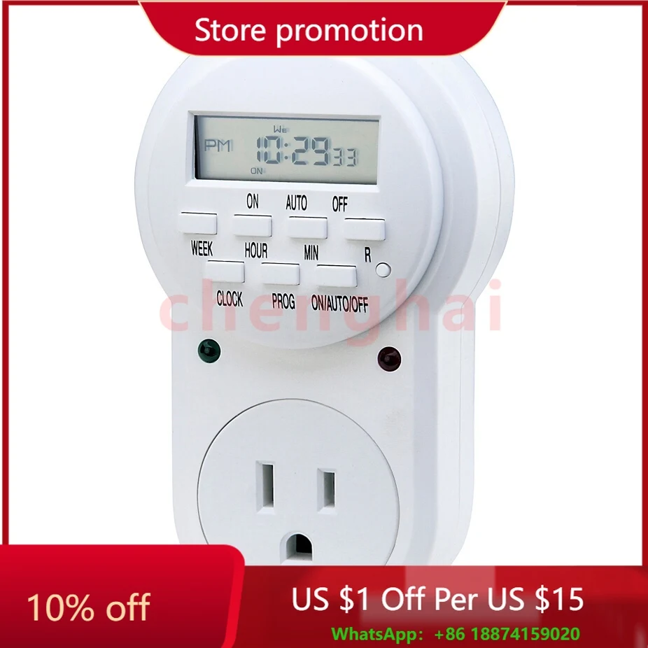 

LCD Weekly Programmable Plug in Timer Switch Socket/US Digital Power Timer Socket