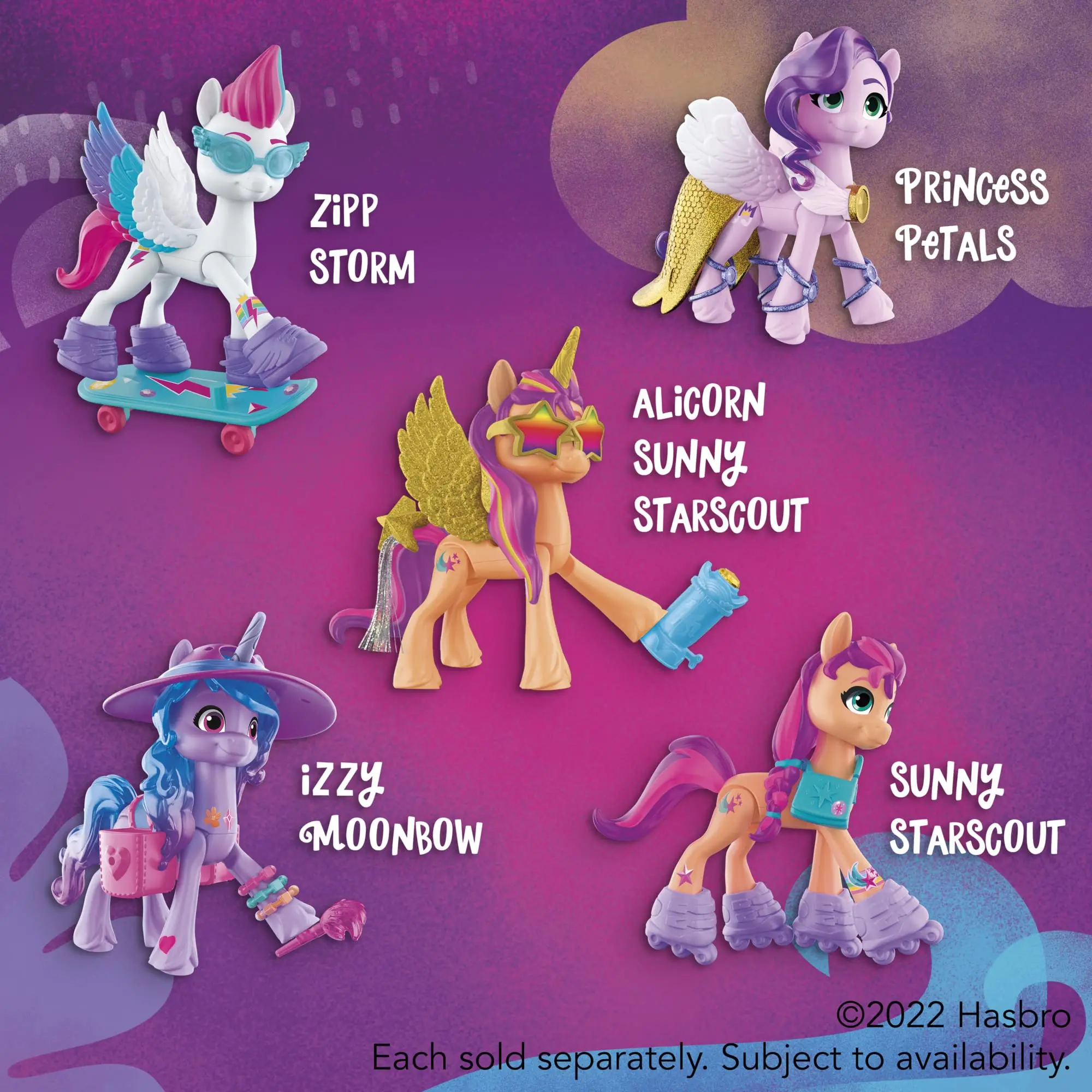 My Little Pony: A New Generation Movie Crystal Adventure Alicorn Sunny Starscout Izzy Moonbow 3-Inch Alicorn Style Surprise Toys