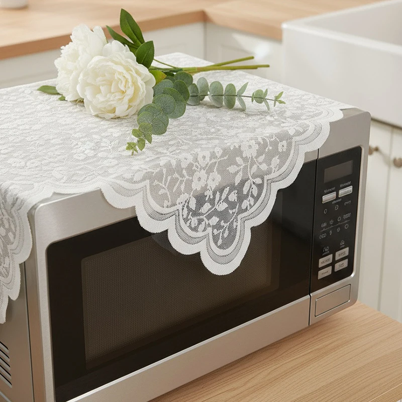 Housse anti-poussière pour imprimante micro-ondes en dentelle, housse de table de chevet, housse universelle simple, nappe de table basse décorative